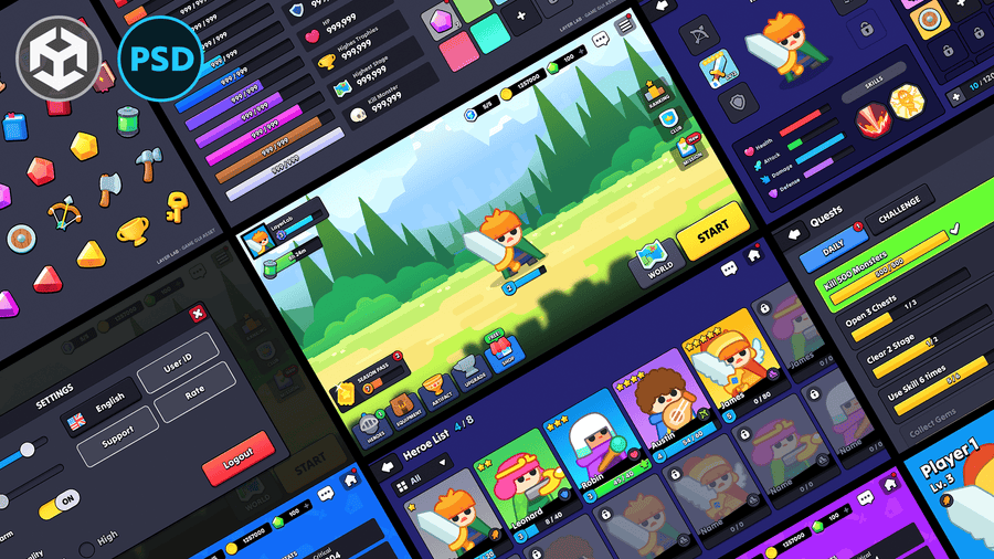 GUI - Casual Fantasy(+PSD)